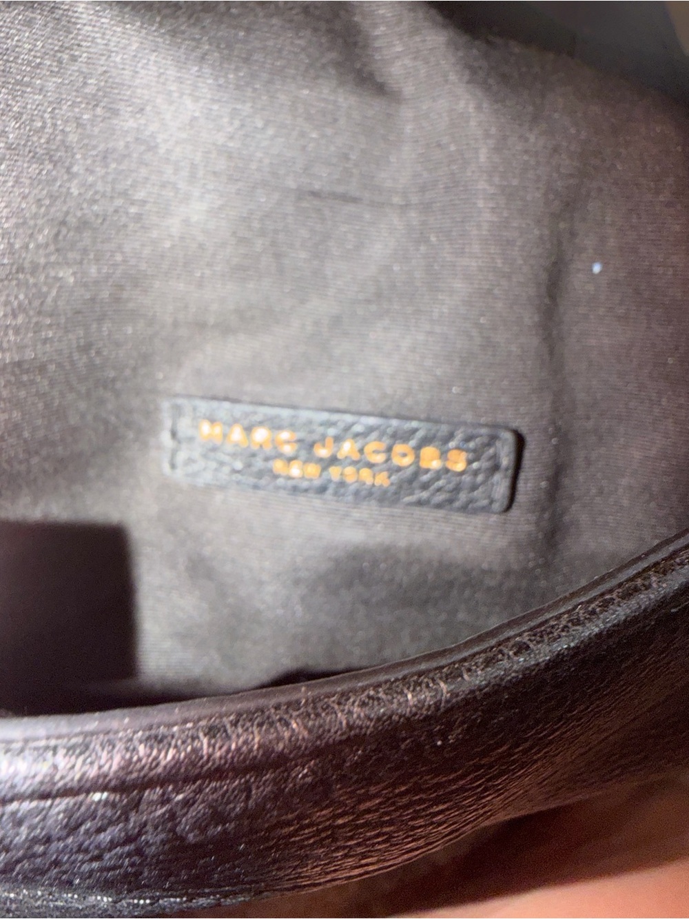 Marc Jacobs Black Pebbled Leather Saddle Crossbody with Gold Hardware - Picture 3 of 4